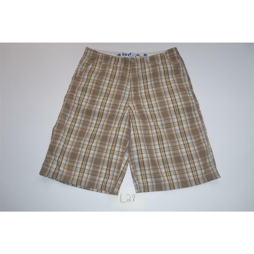 Indigo Plaid Shorts Size 36 Mens -0713L28